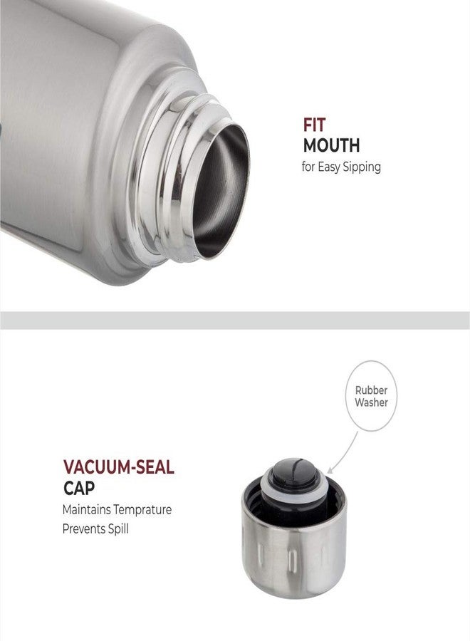 Dubblin Carry Premium Stainless Steel Double Wall Vacuum Insulated BPA Free Water Bottle, Sports Thermo Flask Keeps Hot 6 Hours, Cold 12 Hours (Silver 350 ML) - Image 3